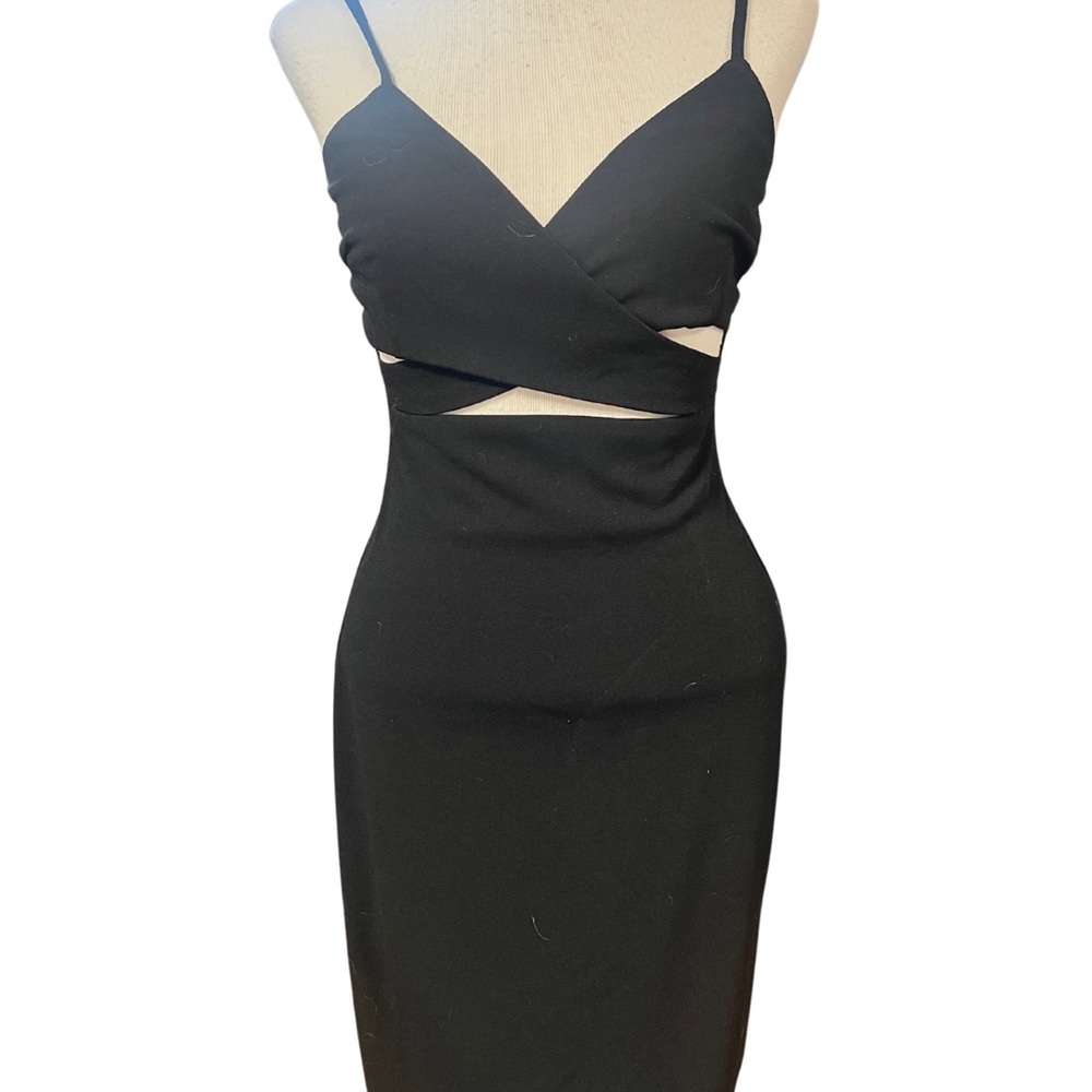 Cutout Black Spaghetti Strap Dress
